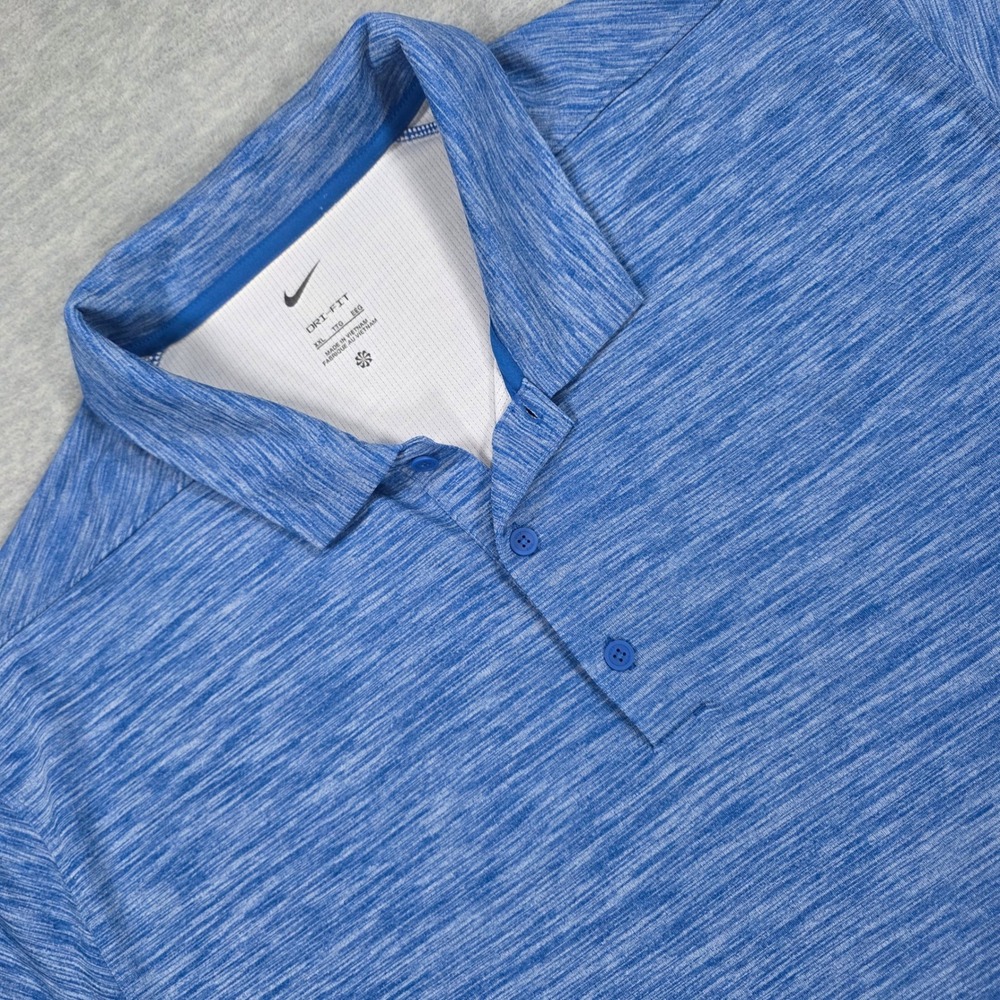 Nike Dri-FIT Mens Blue Space Dye Polo Shirt FQ4792-480 XXL